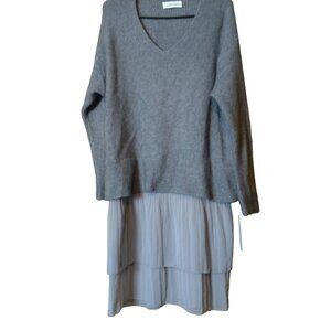 Goodnight Macaroon Women's One Size Sweater Dress Tiered Skirt Chiffon Boho NEW